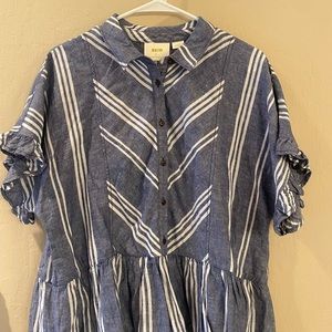 Anthropologie Maeve stripe chambray button down, NWOT